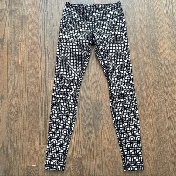 Lululemon Wunder Under Pant Full-On Luon Tri Geo Silver Spoon Black 4 W5G95S - Picture 2 of 12